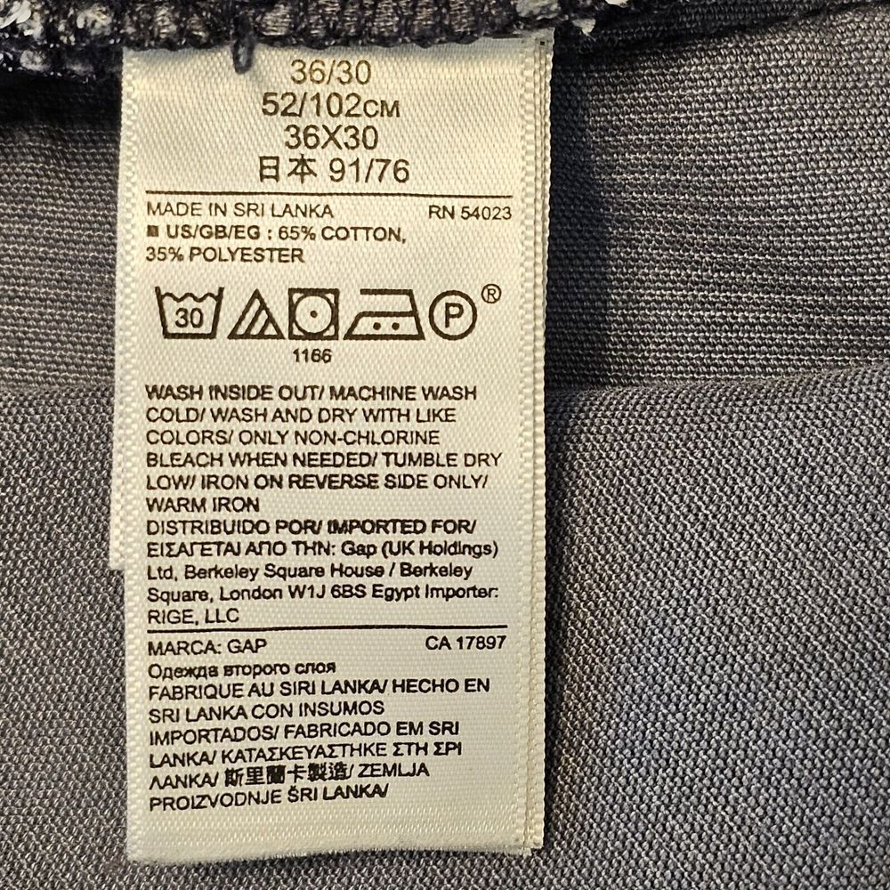 Gap 1969 Corduroy‎ Straight Fit 5-Pockets Pants Preppy Gray 38x30* (*Tag 36x30) - Picture 9 of 14